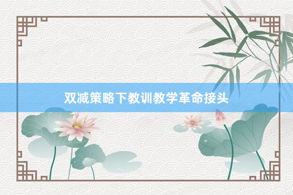 双减策略下教训教学革命接头